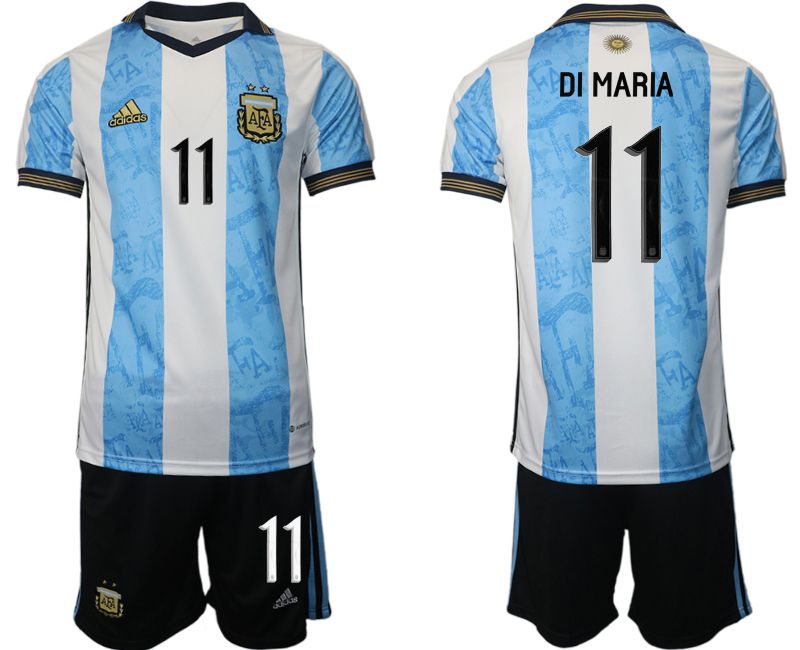 Men 2022 World Cup National Team Argentina home blue 11 Soccer Jersey